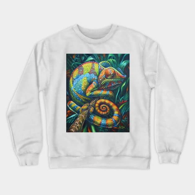 Red, Green, and Gold (and Blue) Crewneck Sweatshirt by RJKpoyp